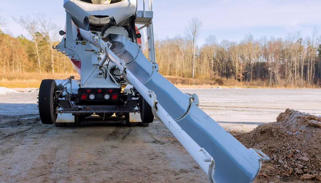 Camión mezclador de concreto premezclado en obra